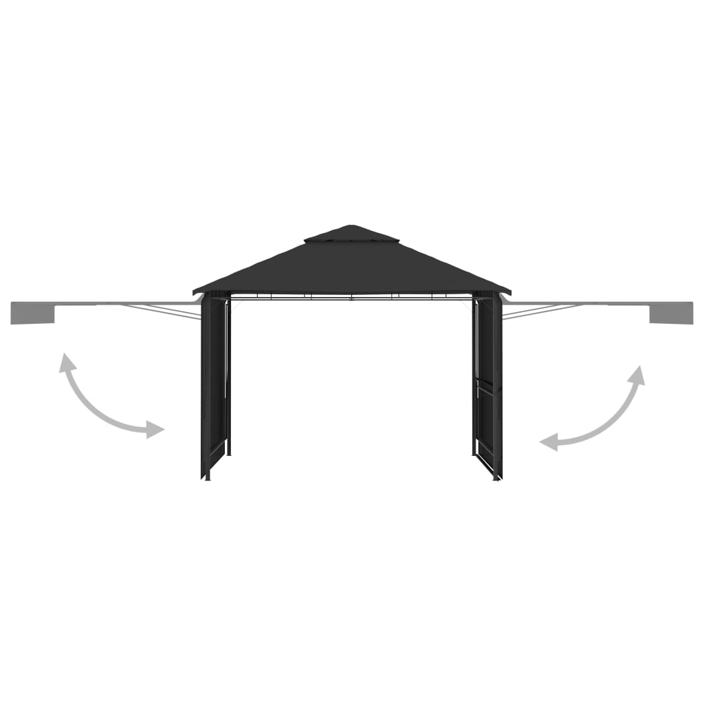 Vidaxl Arbor s rozsáhlými střechami 180 g m² 3x3x2,75 m Anthracite