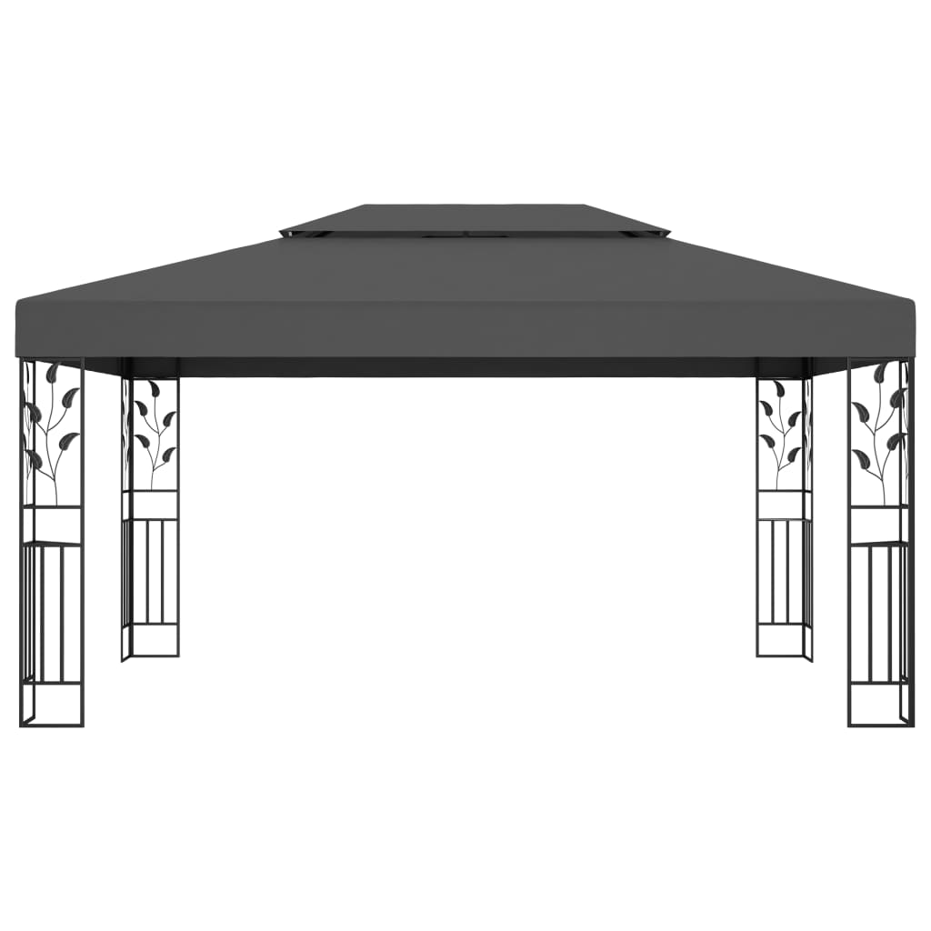 Vidaxl Arbor med dubbel tak 3x4 m antracit