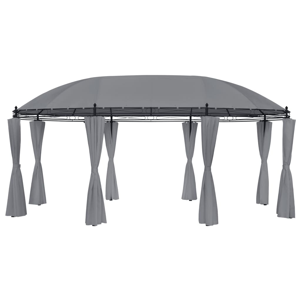 Vidaxl Arbor med gardiner 520x349x255 cm Anthracite -farget