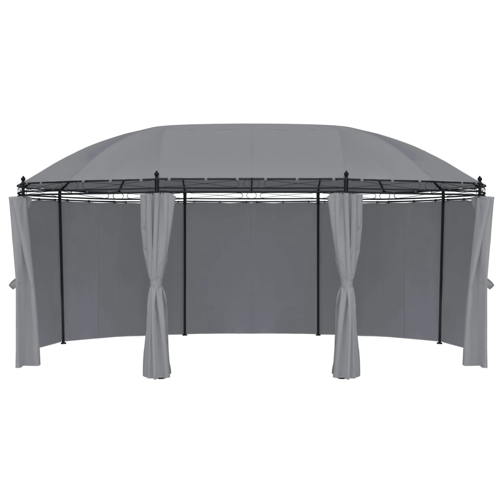 Vidaxl Arbor med gardiner 520x349x255 cm Anthracite -farget