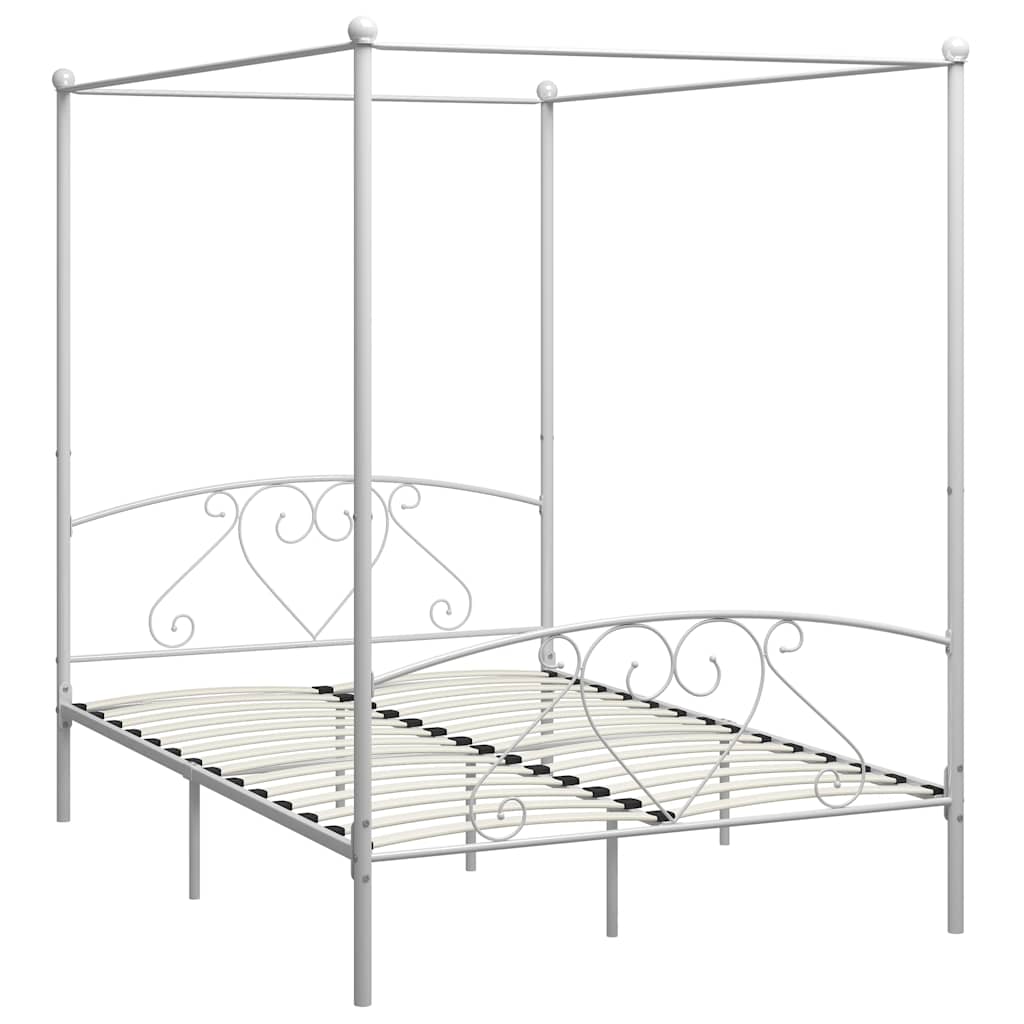 Vidaxl hemelbedframe metaal wit 160x200 cm