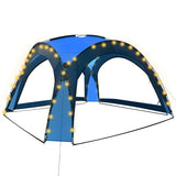 Tente de fête vidaxl avec LED et 4 murs latéraux 3,6x3,6x2,3 m bleu