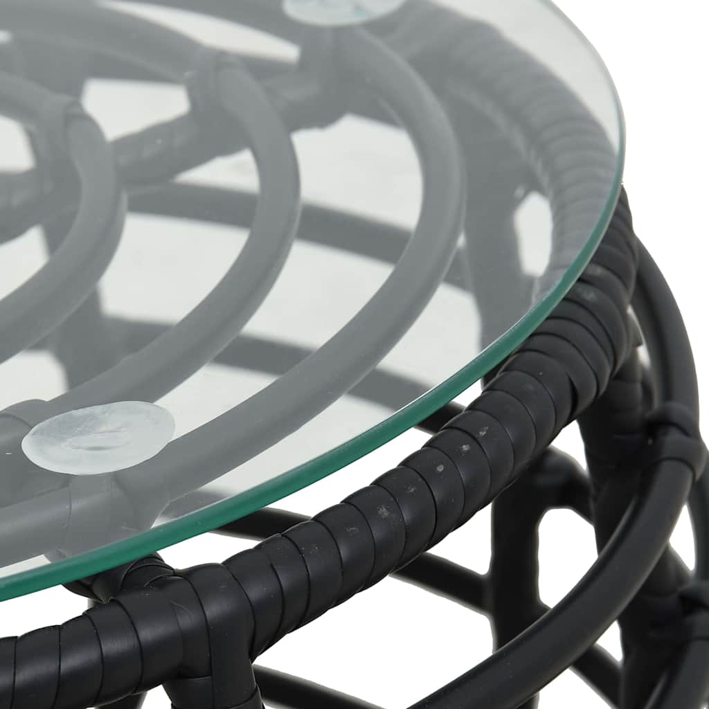 Vidaxl 3-delige bistroset poly rattan zwart