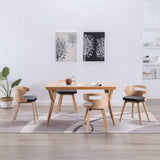Vidaxl eetkamerstoelen 4 st gebogen hout en kunstleer zwart