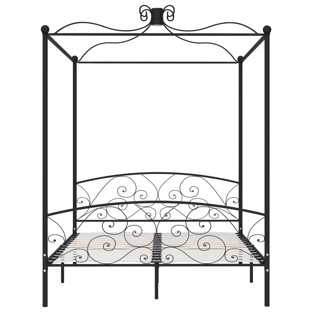 Vidaxl hemelbedframe metaal zwart 160x200 cm