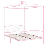 Vidaxl hemelbedframe metaal roze 140x200 cm
