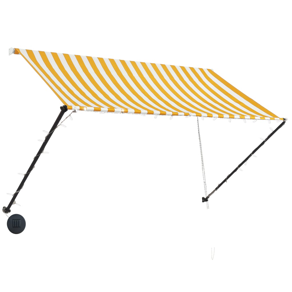 Vidaxl Luifel extendable with LED 250x150 cm yellow and white