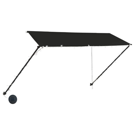Vidaxl luifel extensible avec LED 350x150 cm anthracite