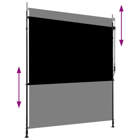 Vidaxl Rouleau aveugle pour l'extérieur de 200x270 cm anthracite