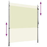 Vidaxl Rouleau à l'aveugle pour la crème à l'extérieur de 200x270 cm