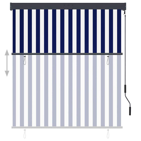 Vidaxl rolgordijn voor buiten 140x250 cm blauw en wit