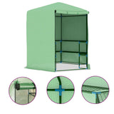 Vidaxl tuinkas avec étagères 227x223 cm en acier
