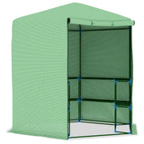 Vidaxl tuinkas avec étagères 227x223 cm en acier