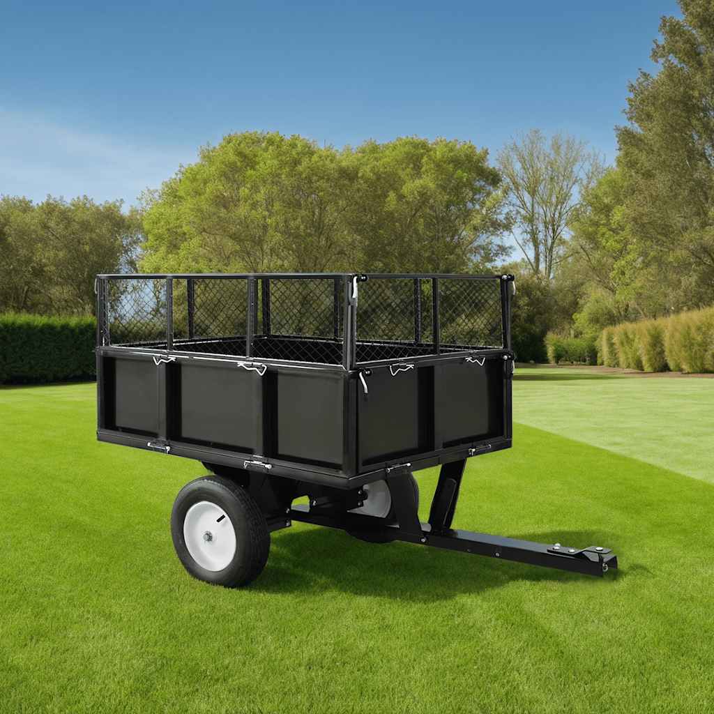 Remorque benne VidaXL pour tondeuses autoportées 300 kg