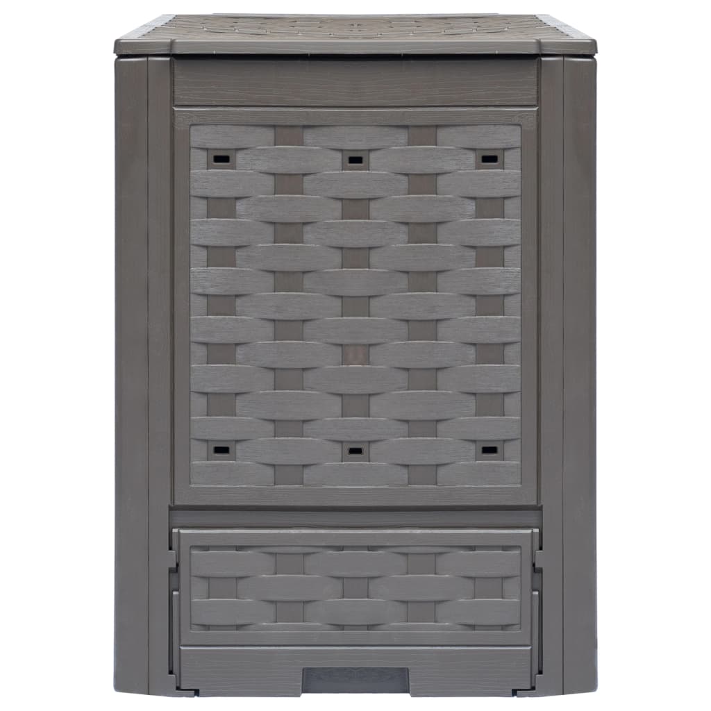 Vidaxl Compost Bins 2 PCS 600 L 60x60x83 cm Rattan de plástico marrón