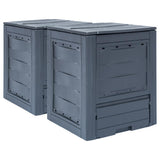 Coldons de compost Vidaxl 2 PCS 520 L 60x60x73 cm Gray
