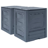 Coldons de compost Vidaxl 2 PCS 520 L 60x60x73 cm Gray