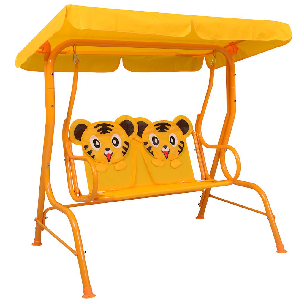 Vidaxl Children's Swing Bank 115x75x110 cm stoff gul