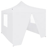 Tenda da festa Vidaxl con 4 pareti laterali crollabili 3x3 m in acciaio bianco