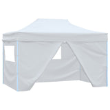 Vidaxl Party Tent med 4 sidevegger sammenleggbare 3x4,5 m hvit