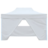 Tente de fête vidaxl avec 4 murs latéraux pliables 3x4,5 m blanc