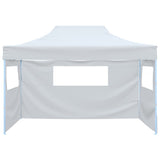 Tente de fête vidaxl avec 3 murs latéraux pliables 3x4,5 m blanc