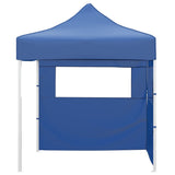 Vidaxl Party tent with 2 side walls foldable 2x2 m steel blue