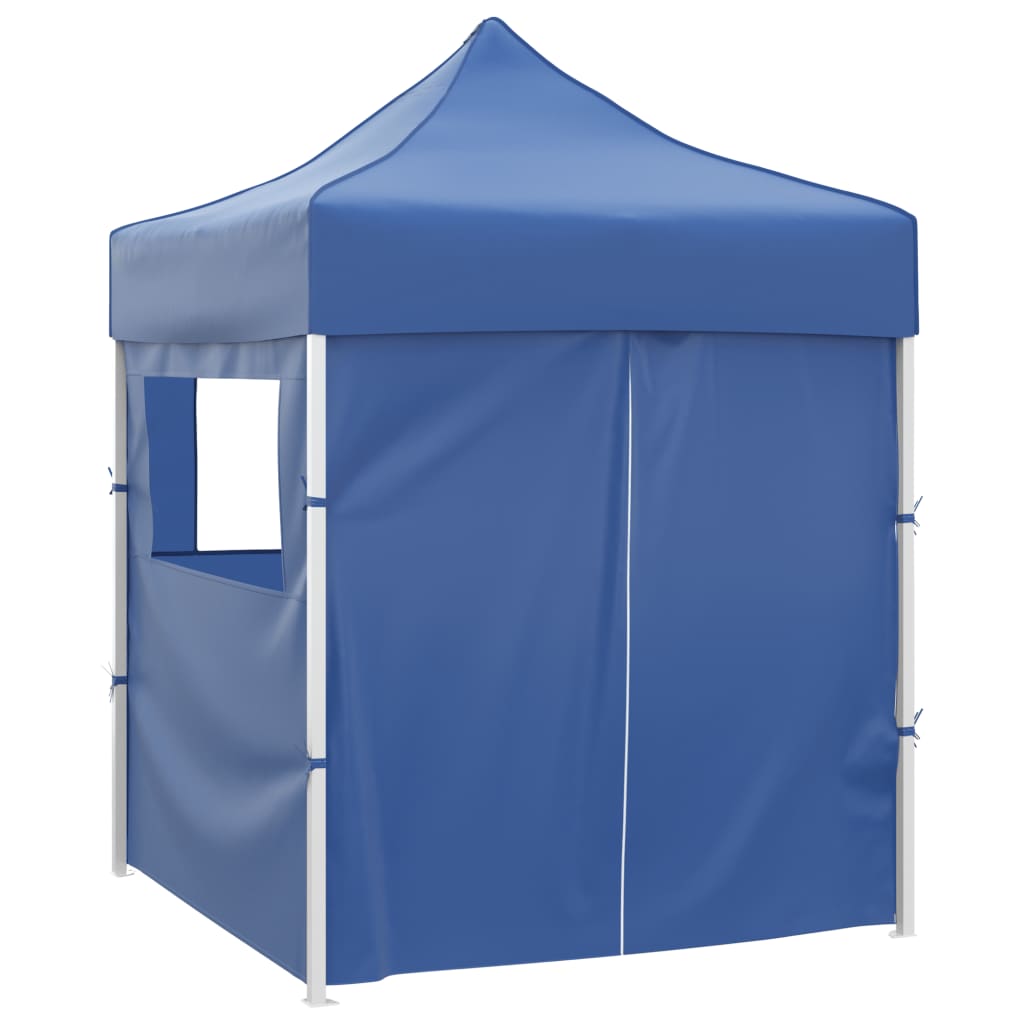 Vidaxl Party tent with 4 side walls Foldable 2x2 m Steel Blue