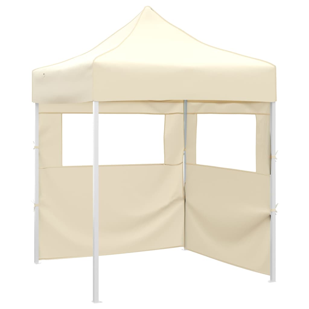 Vidaxl Party Tent med 2 sidevegger folding 2x2 m stålkrem