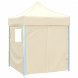 Tente de fête Vidaxl avec 4 murs latéraux pliants de crème en acier de 2x2 m