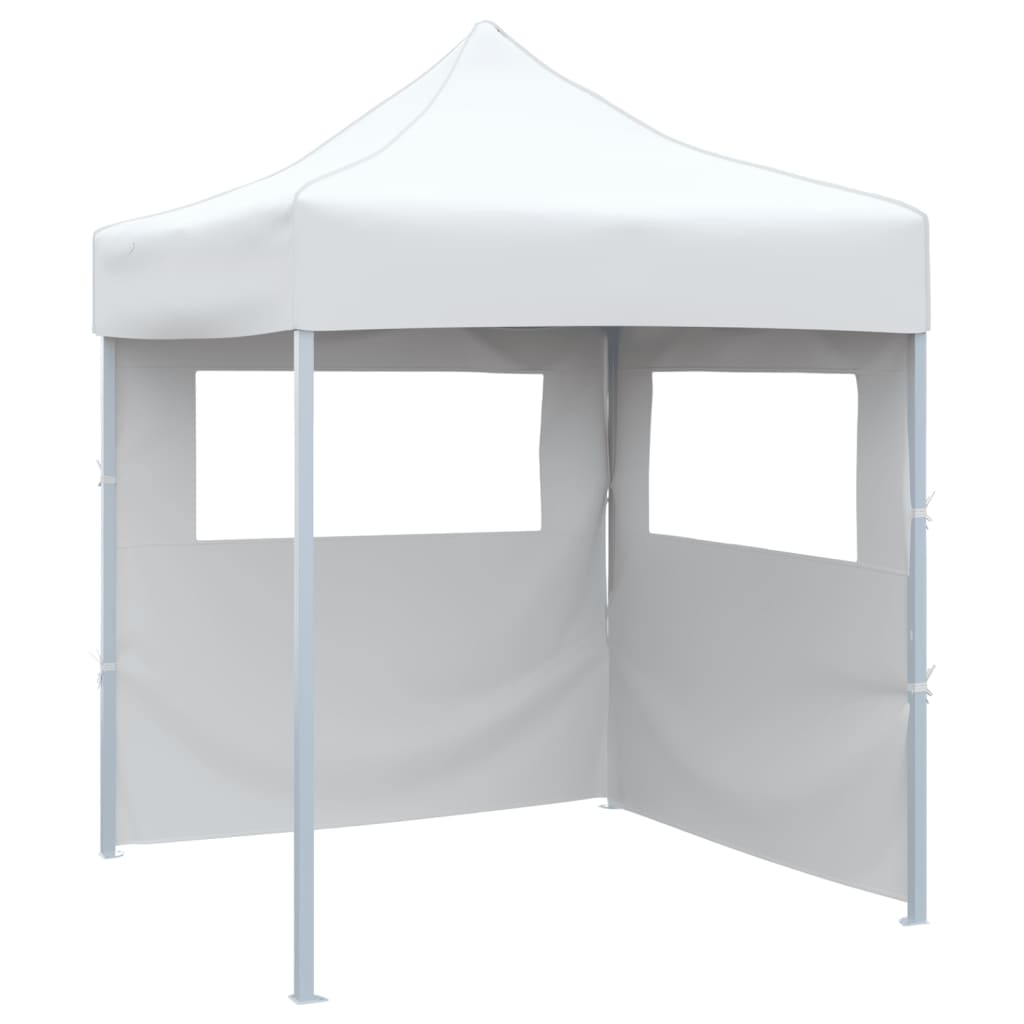 Tenda da festa Vidaxl con 2 pareti laterali pieghevoli 2x2 m in acciaio bianco