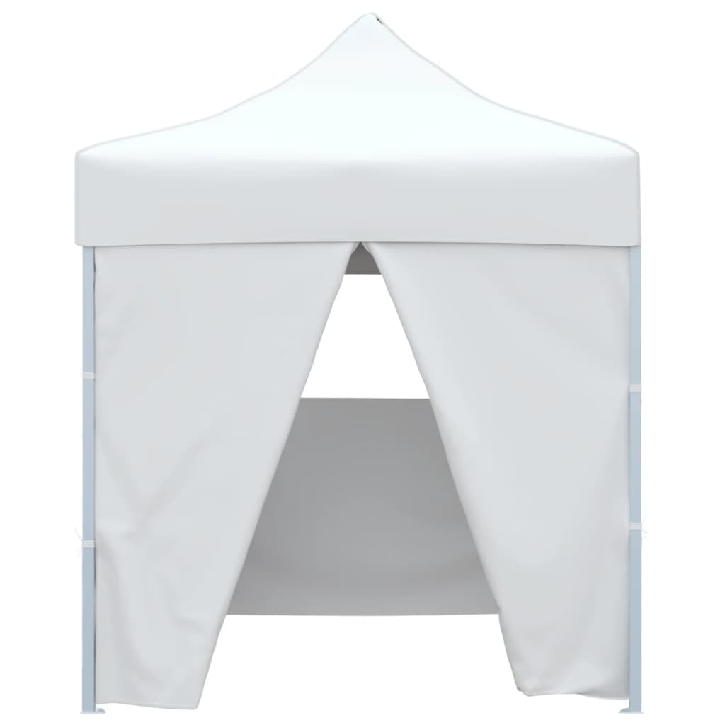 Vidaxl partytent met 4 zijwanden inklapbaar 2x2 m staal wit