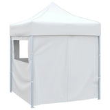 Tente de fête vidaxl avec 4 murs latéraux pliables 2x2 m en acier blanc
