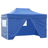 Vidaxl partytent met 4 zijwanden inklapbaar 3x4 m staal blauw