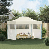 Tente de fête Vidaxl avec 3 murs latéraux pliables de 3x4 m crème en acier