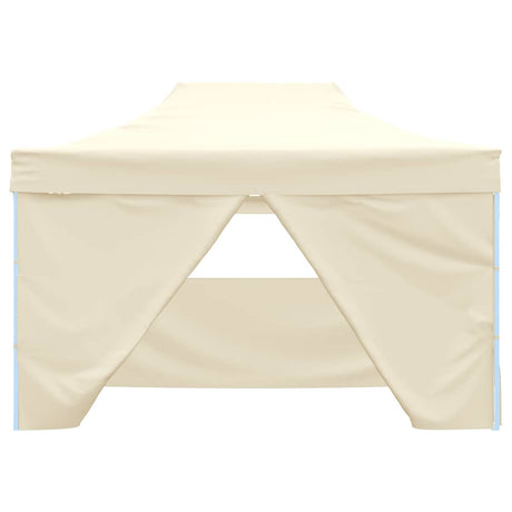 Tente de fête Vidaxl avec 4 murs latéraux pliables de 3x4 m crème en acier