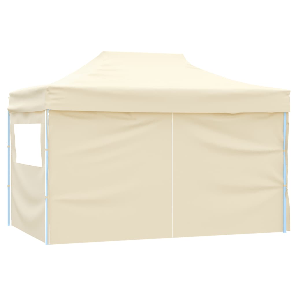 Vidaxl Party tent with 4 side walls foldable 3x4 m steel cream