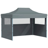 Tente de fête Vidaxl avec 3 murs latéraux pliables anthracite en acier de 3x4 m