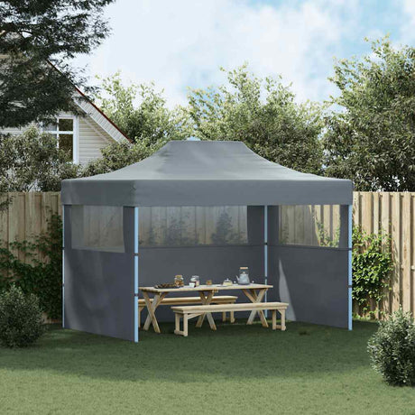 Tente de fête Vidaxl avec 3 murs latéraux pliables anthracite en acier de 3x4 m