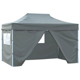 Tente de fête vidaxl avec 4 murs latéraux pliables anthracite en acier 3x4 m