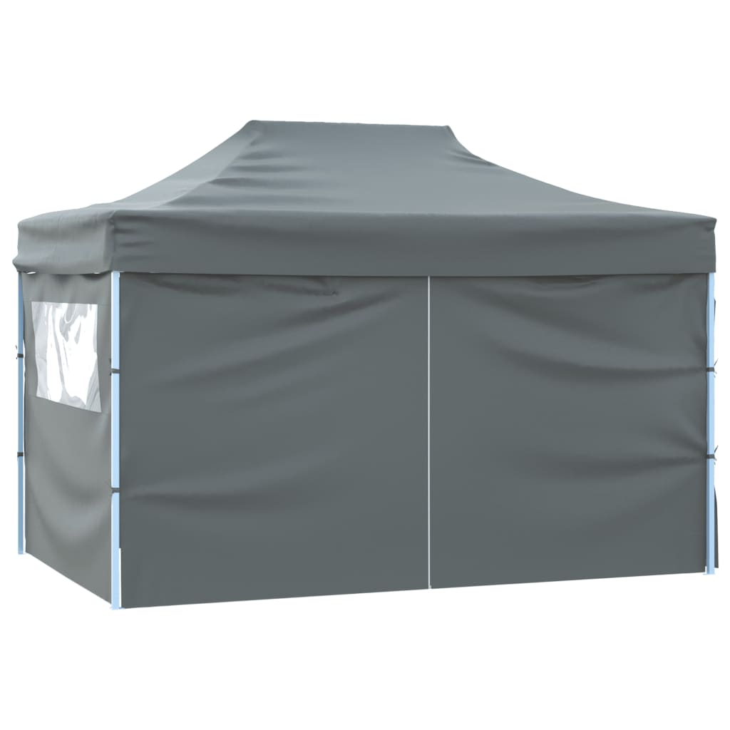 Vidaxl Party Tent med 4 sidevegger sammenleggbar 3x4 m stål Antracitt