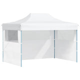 Tente de fête vidaxl avec 3 murs latéraux pliables 3x4 m en acier blanc