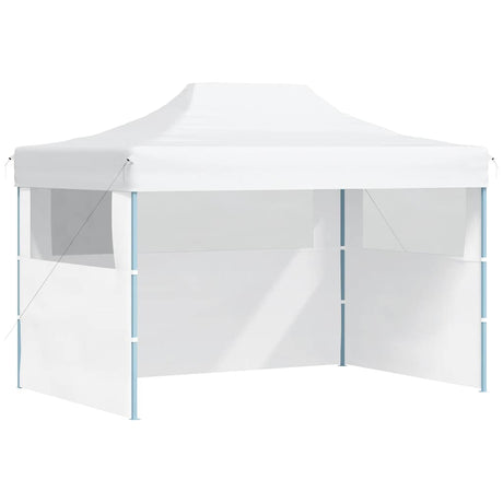 Tente de fête vidaxl avec 3 murs latéraux pliables 3x4 m en acier blanc