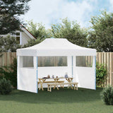 Tente de fête vidaxl avec 3 murs latéraux pliables 3x4 m en acier blanc