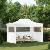 Tente de fête vidaxl avec 3 murs latéraux pliables 3x4 m en acier blanc