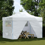 Tente de fête vidaxl avec 4 murs latéraux pliables 3x4 m en acier blanc