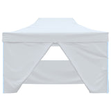 Vidaxl Party tent with 4 side walls foldable 3x4 m steel white