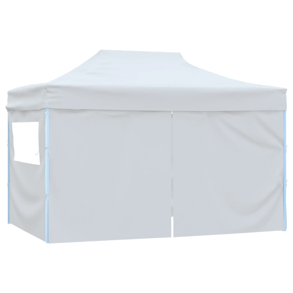 Vidaxl partytent met 4 zijwanden inklapbaar 3x4 m staal wit