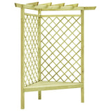 Vidaxl hörn pergola med säte 130x130x197 cm impregnerat tallved