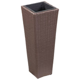 Vidaxl Planter surélevé 30x30x80 cm Poly Rattan Brown